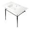 Fauceture KVPB37227W8MB 37-Inch Console Sink with Brass Legs (8-Inch, 3 Hole), White/Matte Black KVPB37227W8MB - alternate 1